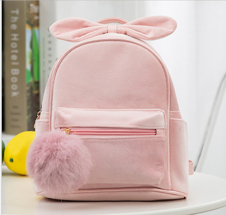 Baby Backpacks Kid Toddler Backpack Kindergarten Schoolbag Baby Cartoon Bowknot Shoulder Bag Plush Ball