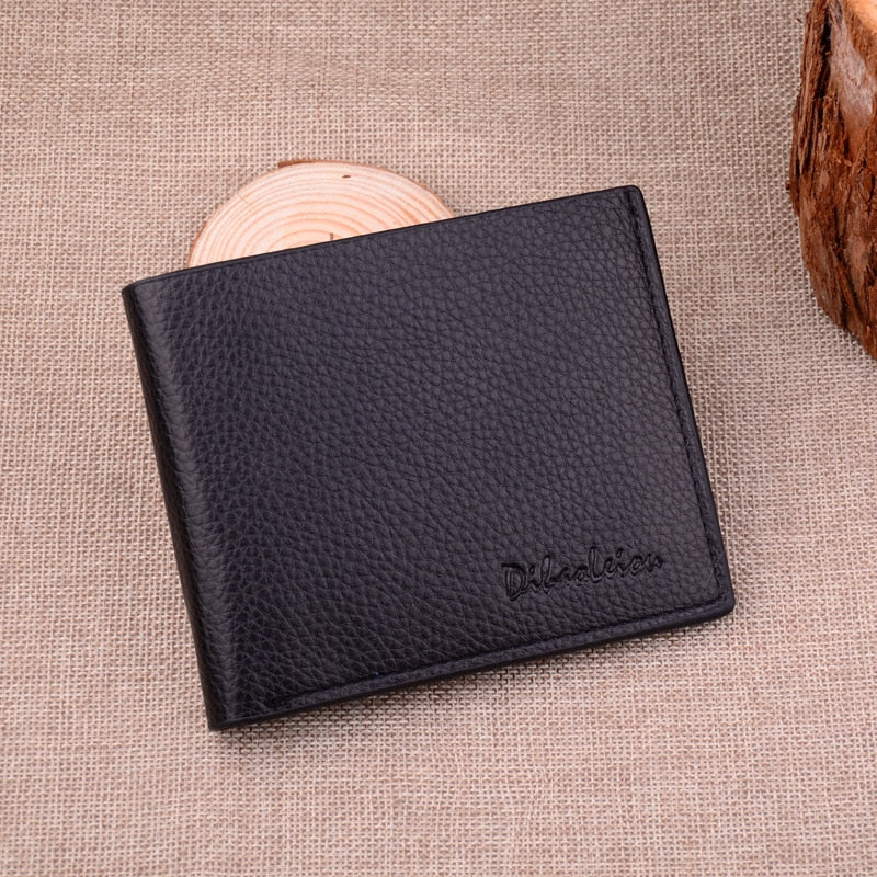 Men Business Leather Billfold Wallet Brand Luxury Short Slim Male Purses Money Credit Card Thin Hombre Billetera Portafoglio