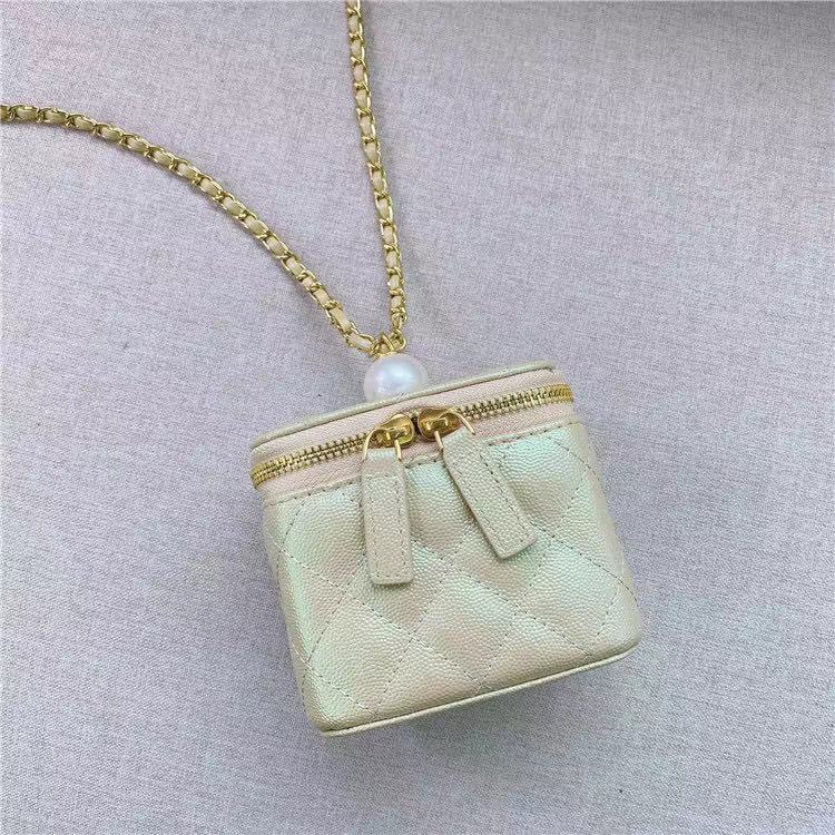 Luxury Designer Real Leather Handbags Chain Shoulder Bags Brand Crossbody Beading Bags Mini Box Bag Purses and Handbags
