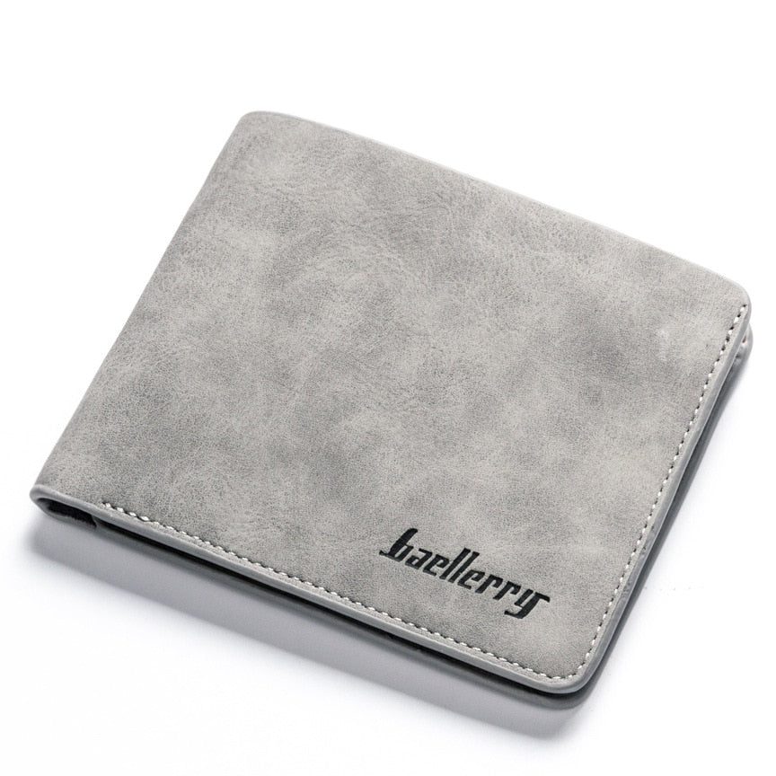 High quality men's retro matte PU leather men Wallets Wholesale short leather wallets card holders purse for men