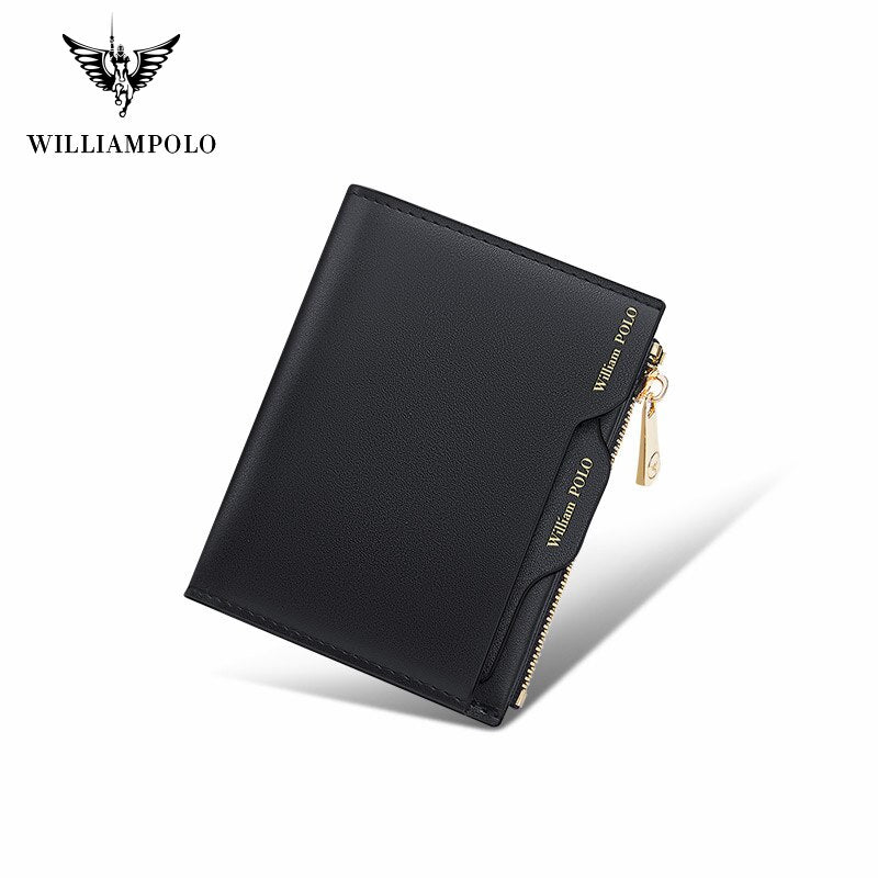 WilliamPOLO Women's Wallet Genuine Leather Luxury Design Purse Fashion Short Money Bag Ladies Card Holder Female Wallets