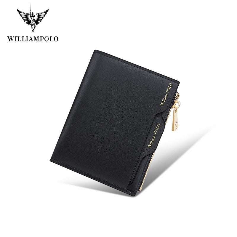 WilliamPOLO Women's Wallet Genuine Leather Luxury Design Purse Fashion Short Money Bag Ladies Card Holder Female Wallets