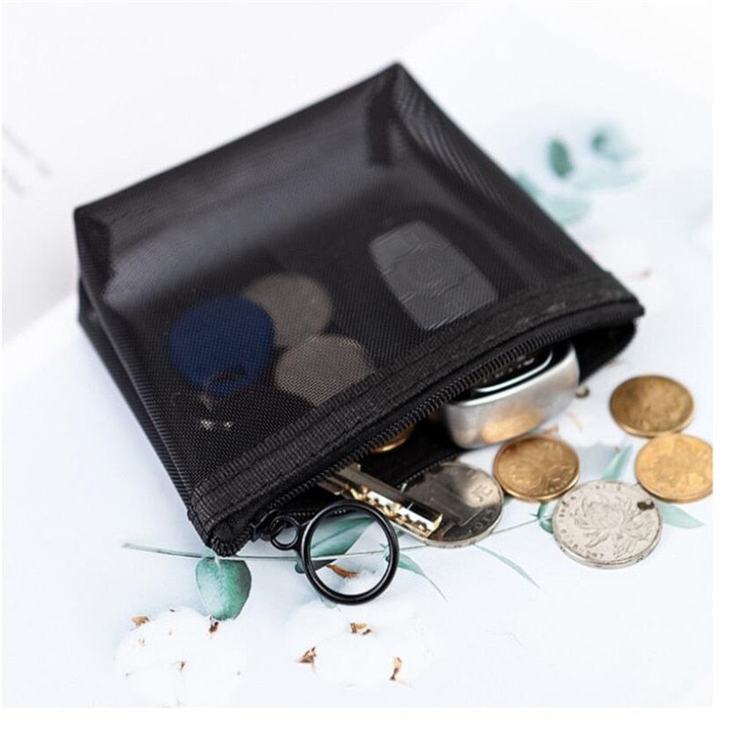 1PC Black Women Men Necessary Cosmetic Bag Transparent Travel Organizer Fashion Small Large Black Toiletry Bags Makeup Pouch