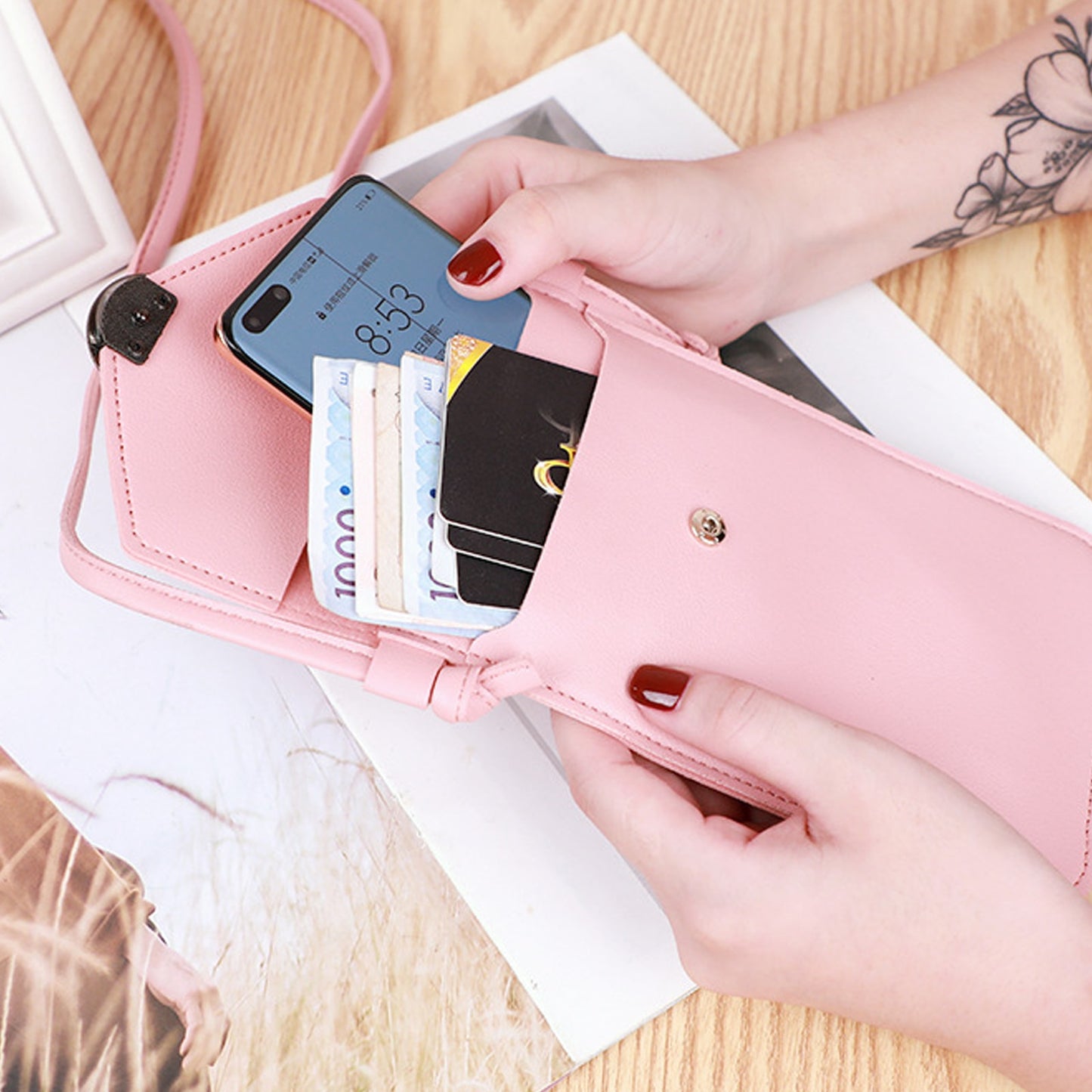 Touch Screen Cell Phone Purse Smartphone Wallet Leather Shoulder Strap Handbag Women Bag For Iphone Wallet Shoulder Bags