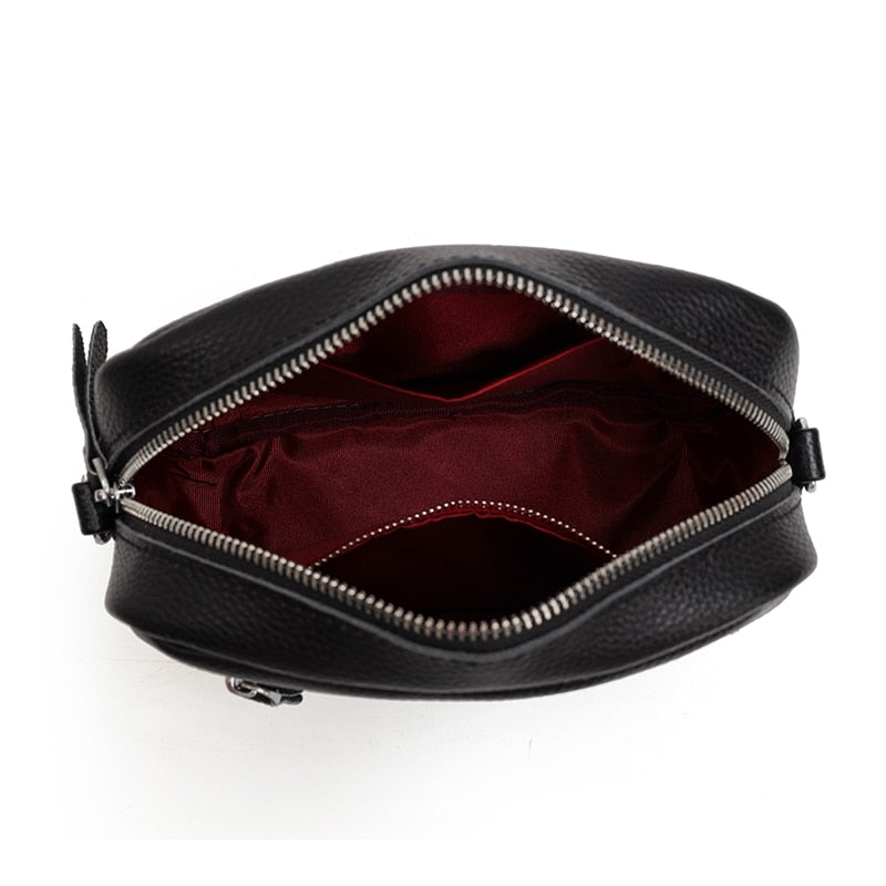 New Vintage Crossbody Cowhide Cell Phone Shoulder Bag Genuine Leather Messenger Bags Fashion Daily Use For Women Wallet HandBags