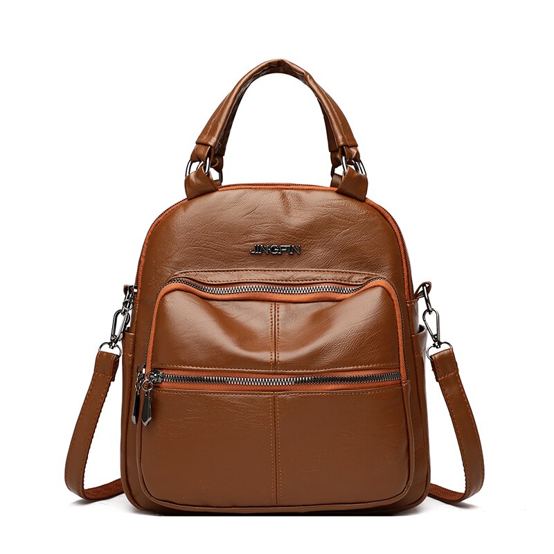 Soft PU Leather Backpack European Shoulder Bags Retro Crossbody Bags for School Teenager Girls Designed By Original Designer New