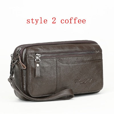 Men's Clutch Bags for men Genuine Leather Handbag Male Long Money Wallets Mobile Phone Pouch man Party Clutch Coin Purse