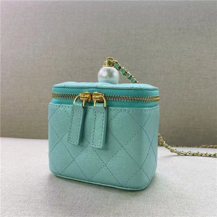 Luxury Designer Real Leather Handbags Chain Shoulder Bags Brand Crossbody Beading Bags Mini Box Bag Purses and Handbags