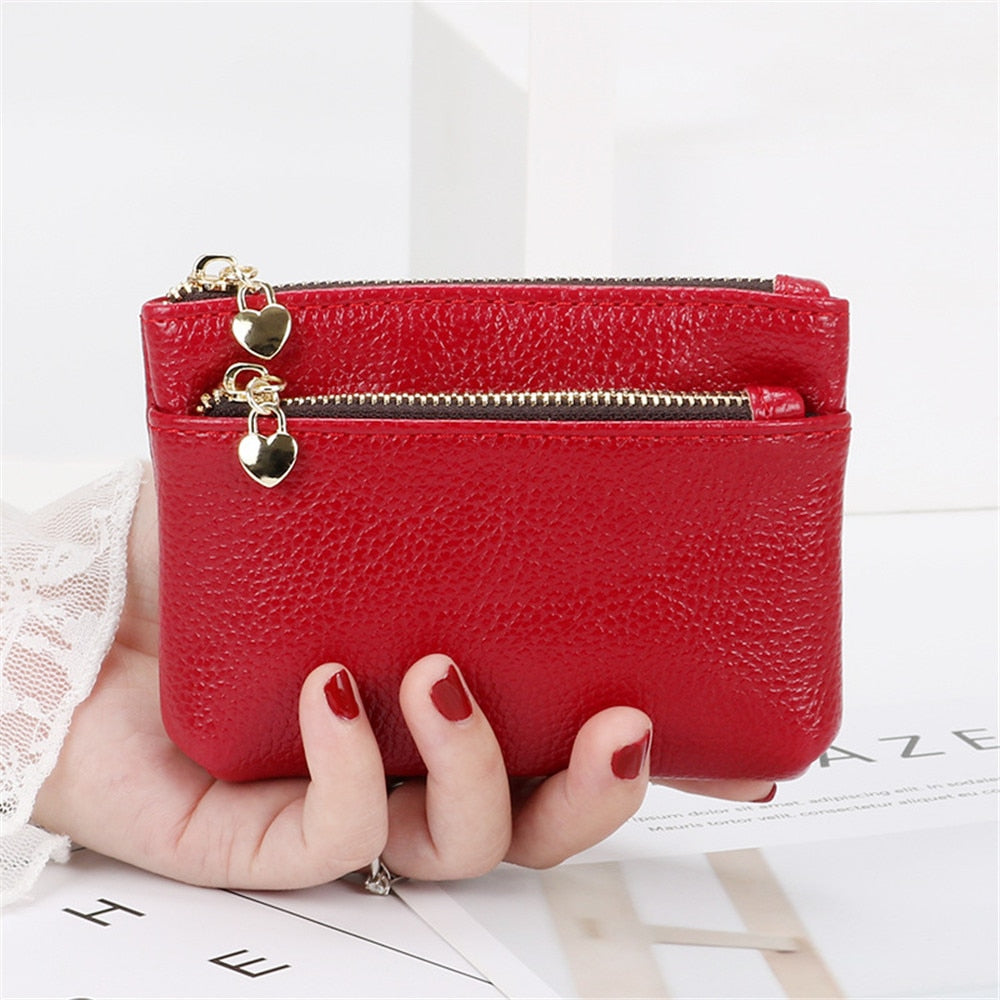 New Leather Coin Purse Women Mini Change Purses Kids Coin Pocket Wallets Key Chain Holder Zipper Pouch Card Holder Wallet
