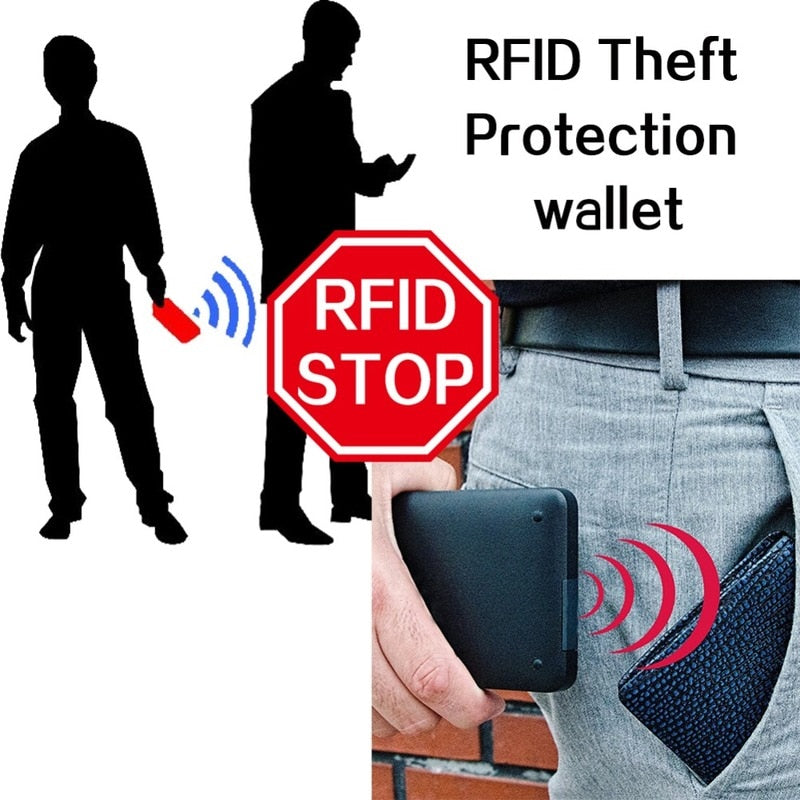 Vintage Men Wallet RFID Theft Protect Coin Bag Zipper Purse Wallets for Men with Zippers Magic Wallet Short Luxury Men's Purses