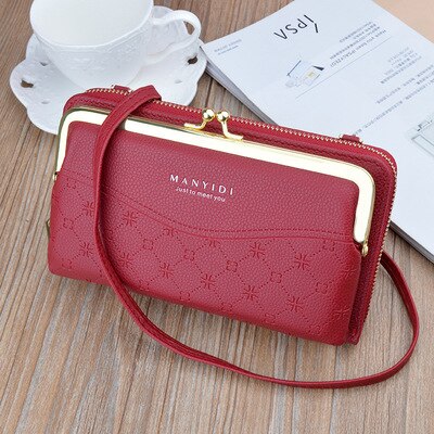 Women Bag Big Screen Phone Bag Women's Wallet Long Zipper Shoulder Bag Fashion Messenger Bag Coin Purse Leather Crossbody Wallet