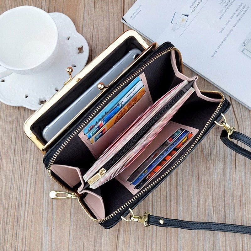 Luxury Women's Handbags Pu Leather Bag For Woman Female Clutch Phone Bags Women Business Card Holder Wallet Shoulder Bag