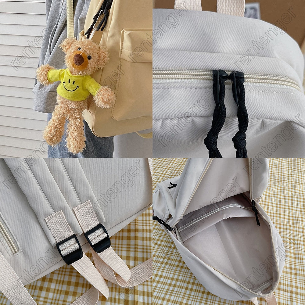 Trendy Women Laptop Purple College Bag Lady Kawaii Nylon Book Backpack Fashion Cute Girl Travel Bag Cool Female School Backpacks