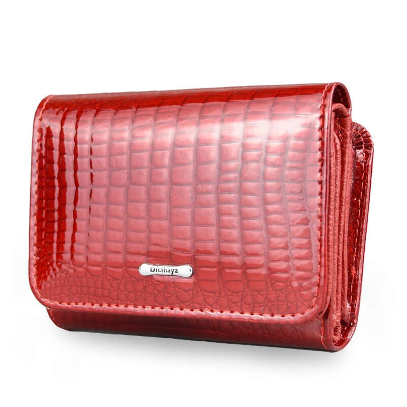 DICIHAYA Short Wallet Women Coin Wallets Red Coin Purse Genuine Leather Lady Zipper Design With Coin Purse Pockets Small Wallet