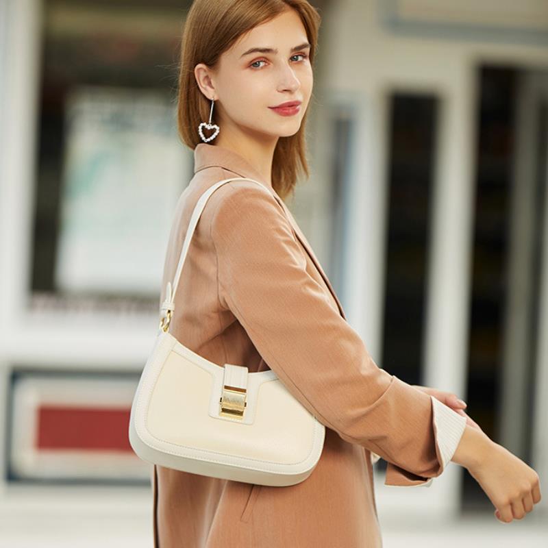 Coolcept Casual PU Leather Sling Handbag Purse Women Elegant Chain Shoulder Crossbody Bag Popular Simple Female Daily Bag