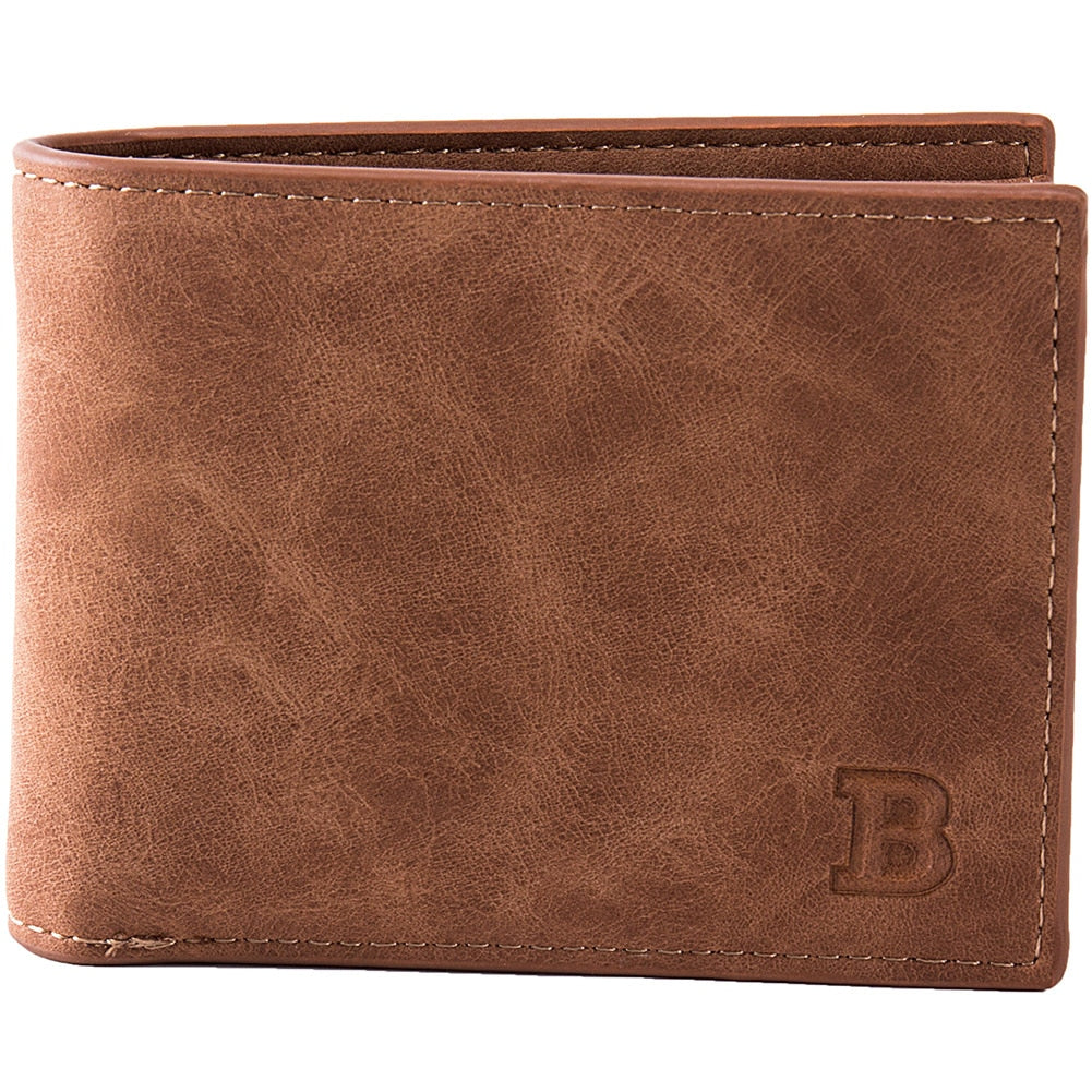 Retro Men's Wallet Business ID Card Holders Purse Small Leather Card Wallets Short Bifold Wallet for Men Slim Purses Male Wallet
