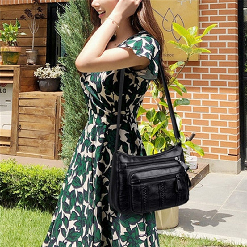 Women's Bag Middle-aged Bag Mother's Bag Fashion Multi-layer Large Capacity Single Shoulder Mother-in-law Buy Vegetable Bag