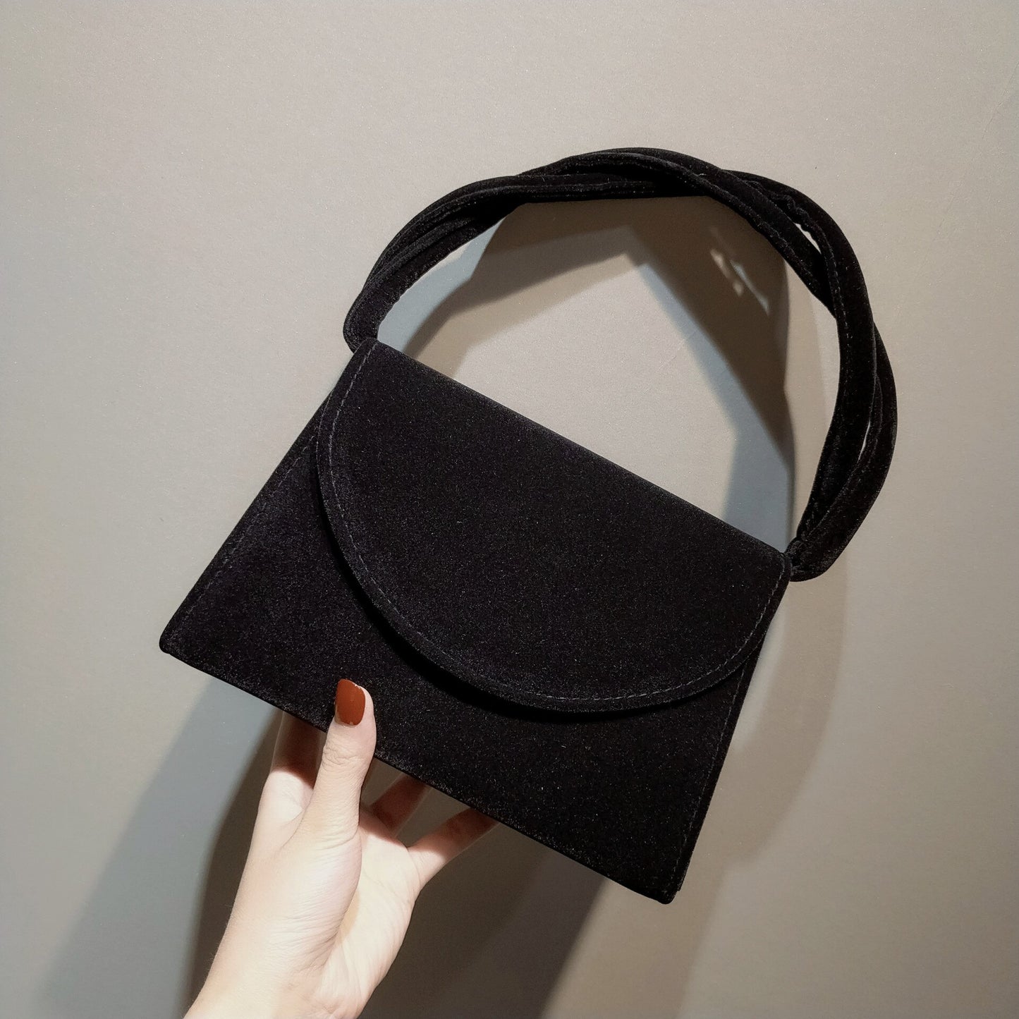 Velvet Portable Retro Small Square Bag Handbag Cross Bag Small Bag Shoulder Bag With Bag Banquet Women's Bag Purse