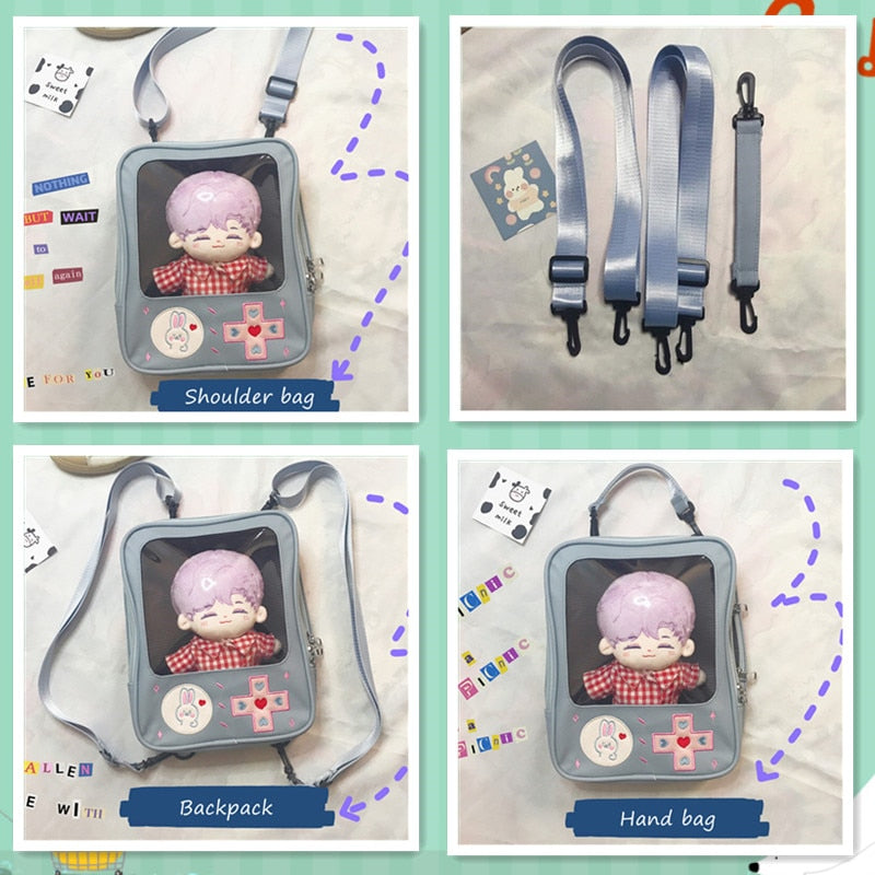 Cute Clear Kawaii Ita Bag Backpack Game Machine Style Transparent Rucksack Ita Shoulder Bag Bunny Girls Lolita Backpack H225