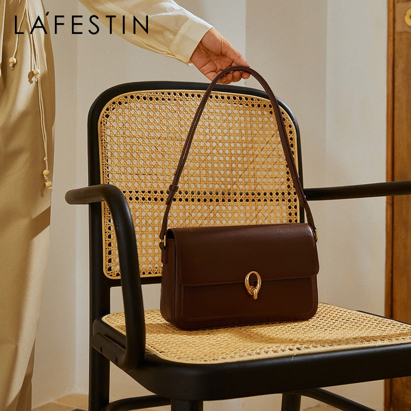 LA FESTIN Designer Women Fashion Brand One-shoulder Messenger New Trendy All-match Simple Underarm Square Bags Leather