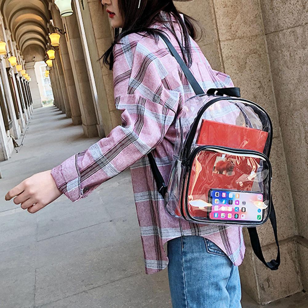 Transparent Backpacks Casual PVC Dual Shoulder Bags Travel Women Large Capacity Rucksacks Teenage Girls School Bags
