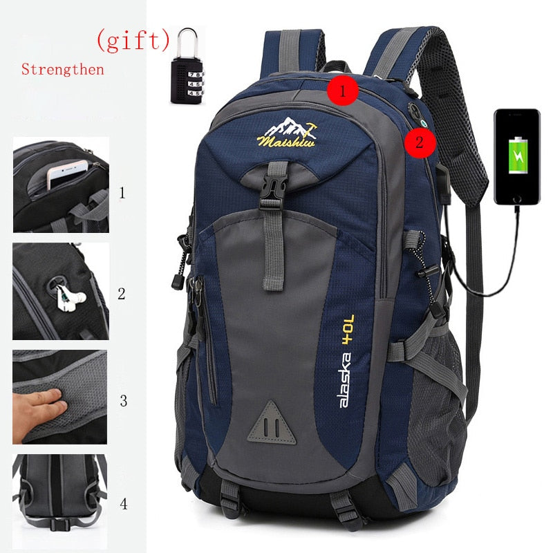 Anti-theft Mountaineering Waterproof Backpack Men Riding Sport Bags Outdoor Camping Travel Backpacks Climbing Hiking Bag For Men