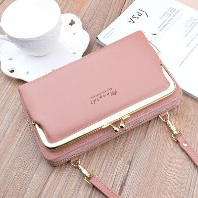 Women Bag Big Screen Phone Bag Women's Wallet Long Zipper Shoulder Bag Fashion Messenger Bag Coin Purse Leather Crossbody Wallet