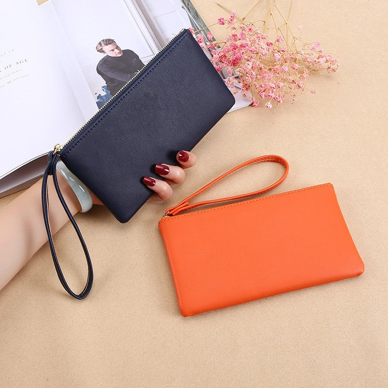 New Zipper Ladies Long Wallet Coin Purse Wallet PU Fashion Clutch Bag Large Capacity Ladies Wallet