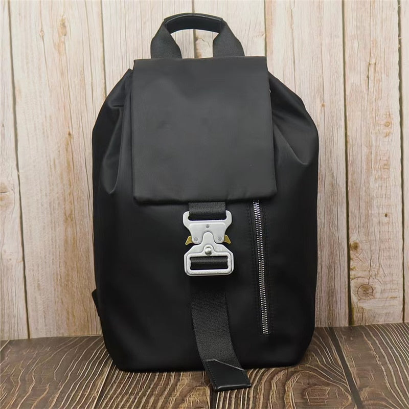 Black ALYX Backpacks Men Women 1:1 High Quality Bag Adjustable Shoulders 1017 9SM Alyx Bags Etching Logo Buckle