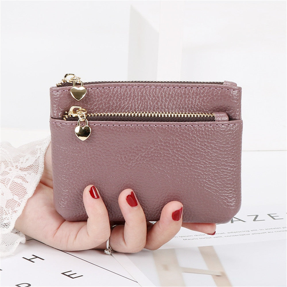 New Leather Coin Purse Women Mini Change Purses Kids Coin Pocket Wallets Key Chain Holder Zipper Pouch Card Holder Wallet