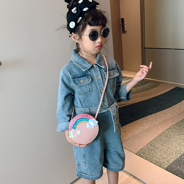 Lovely Children's PU Leather Red Messenger Bag Cute Girls Cartoon Shoulder Bags Princess Accessories Mini Coin Purse Handbags