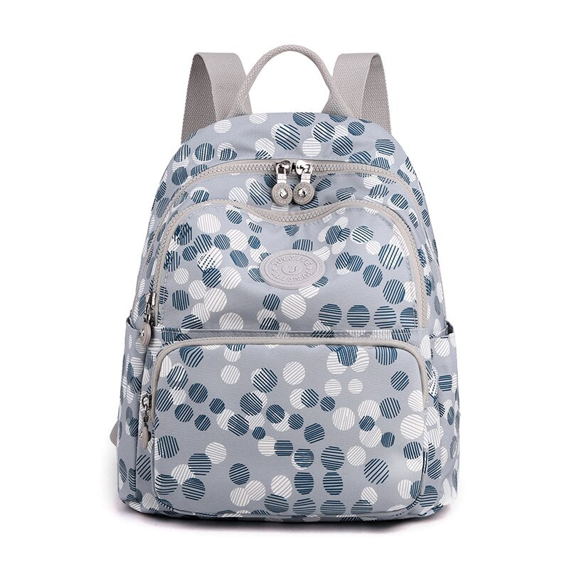 Fashion High Quality Nylon Women's Backpack New Flower Pattern Design Ladies Travel Backpack Shoulder Bag Mochilas De Mujer Sac