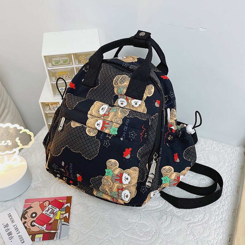 High quality cute printed backpack women's Kawaii multifunctional portable shoulder bag Fashion young female student school bag