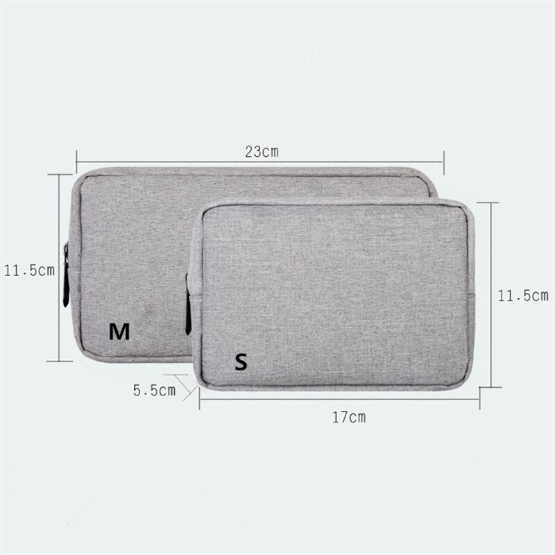 PURDORED 1pc Portable Waterproof USB Cable Earphone Storage Bag Digital Accessories Organizer Bag Unisex Makeup Bag Travel Pouch