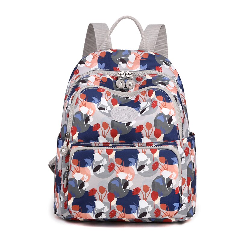 Fashion High Quality Nylon Women's Backpack New Flower Pattern Design Ladies Travel Backpack Shoulder Bag Mochilas De Mujer Sac