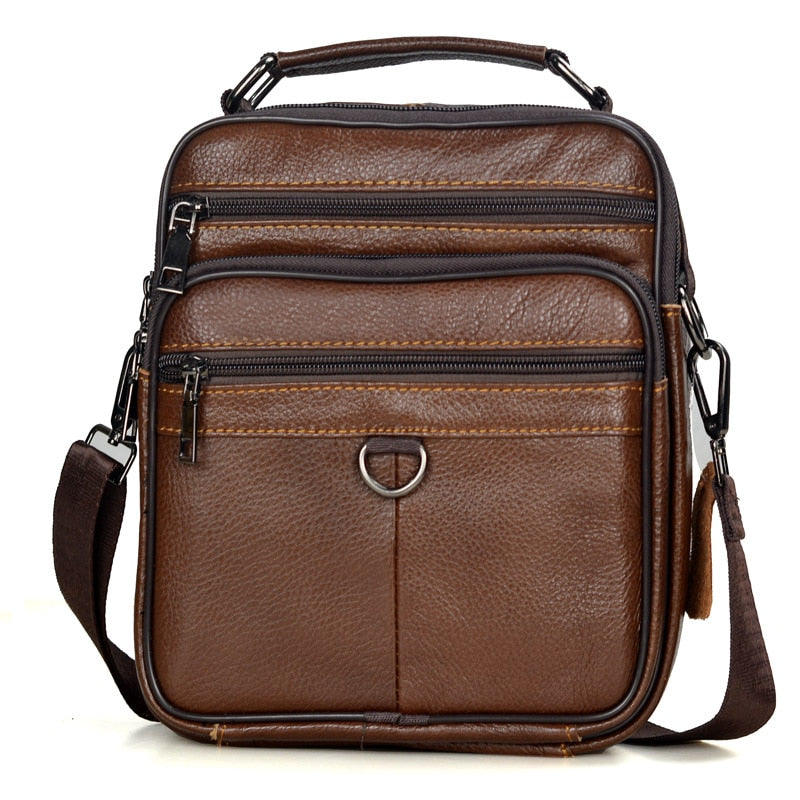 Men Genuine Leather Handbags Male High Quality Cowhide Leather Messenger Bags Men's Ipad Business Bag Middle Size Briefcase Tote