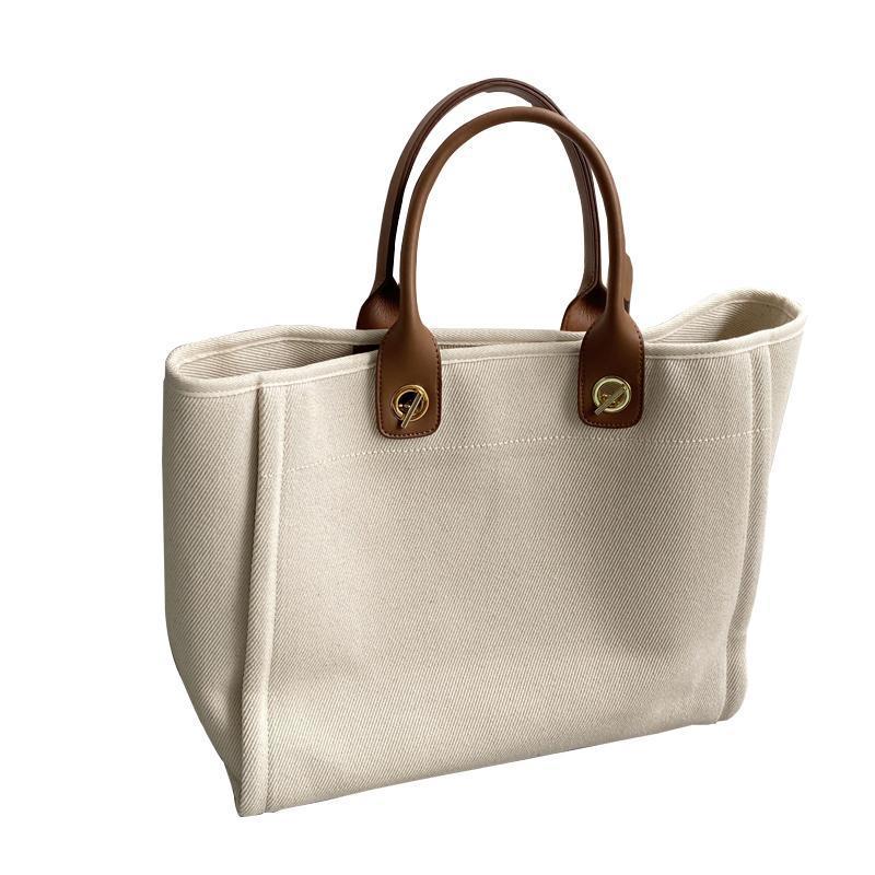 Personalized Embroidery Tote Canvas Women Bag Custom Name White Portable Handbag Simple Versatile Large Capacity Bag Shoper bag