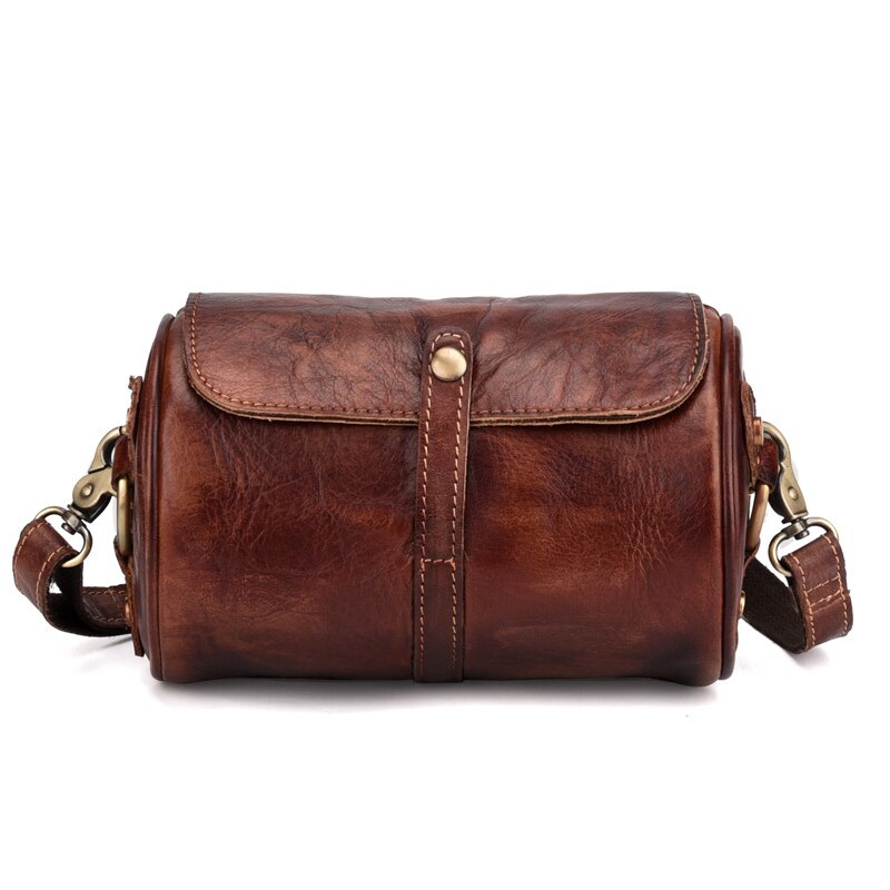 Newsbirds Women Genuine Leather Shoulder Bag Round Shape Soft Crossbody Bag For Phone Wallets Personality messenger bag lady