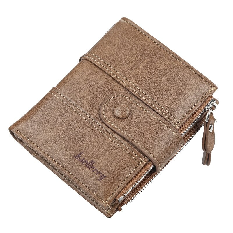 New Business Men Wallets Zipper Card Holder High Quality Male Purse New PU Leather Vintage Coin Holder Men Wallets