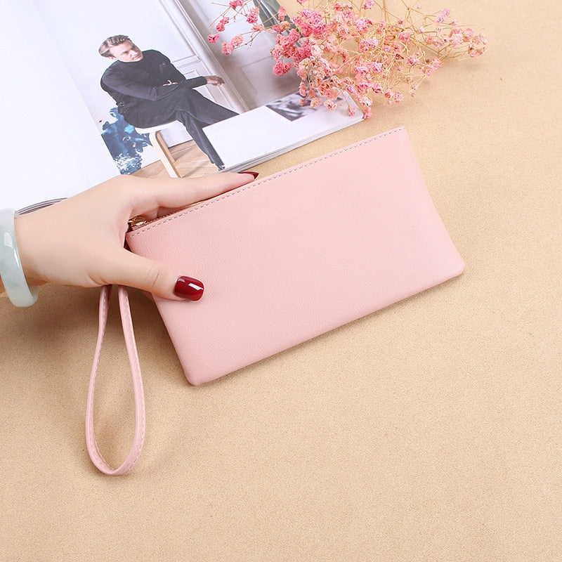 New Zipper Ladies Long Wallet Coin Purse Wallet PU Fashion Clutch Bag Large Capacity Ladies Wallet