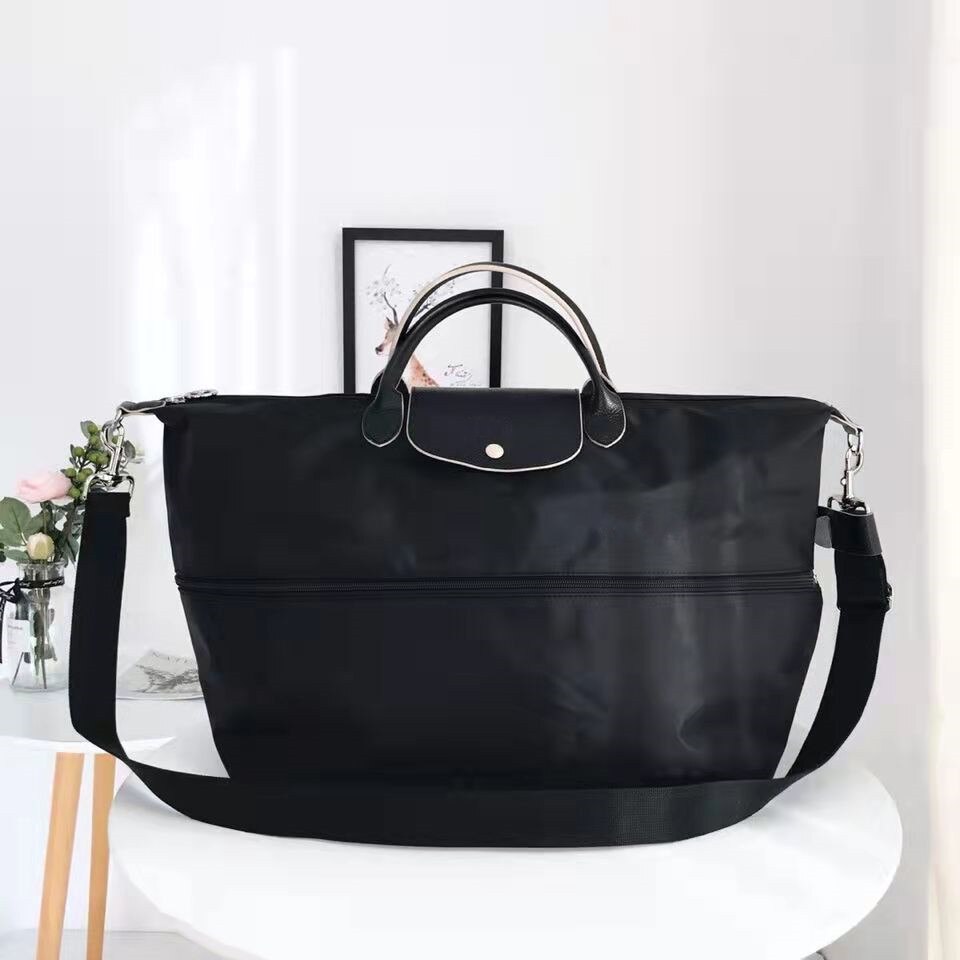 Lightweight Travel Bag Dumpling Bag Large Unisex Nylon Cloth with Leather Handbag Travel Bag Women's Tote Bag