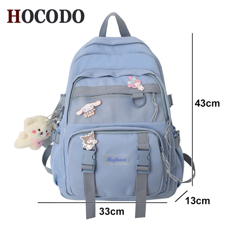 Fashion Backpack Women Multi-Pocket Laptop Bag College Student School Bags Waterproof Nylon Female Backpack Travel Lady Book Bag