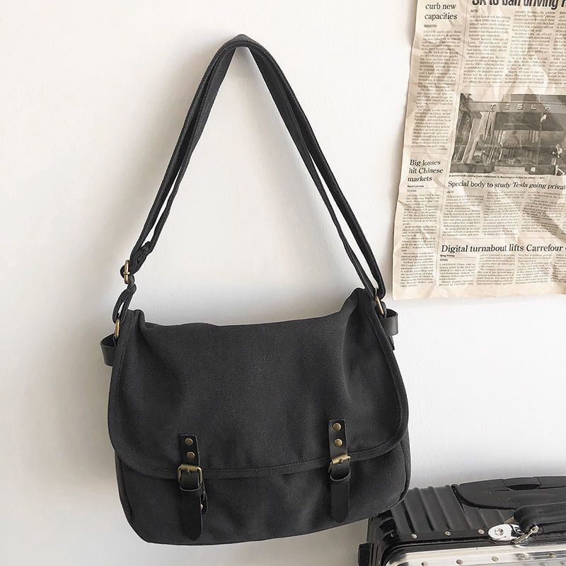 Messenger Bags Women Japanese Fashion Vintage Large Capacity Cross-body Canvas Bag Unisex All-match Shopping Students School New