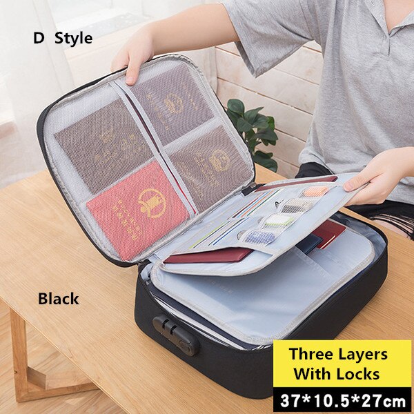 Travel Business Briefcase A4 Document Bag Waterproof Oxford Tote Men Women's Electronic Product Storage Pouch Office Organizer