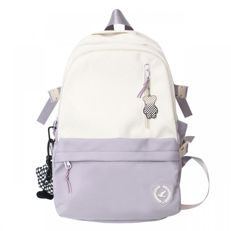 Panelled Pattern School Backpack Women's Backpacks for Teenagers Girls Large Capacity Casual Women Bag Schoolbag Mochila