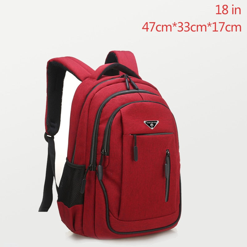 Large Capacity Backpack Men Laptop Backpacks 15.6 Oxford Black Solid Big High School Bags Teen College Boy Gril Student Backpack
