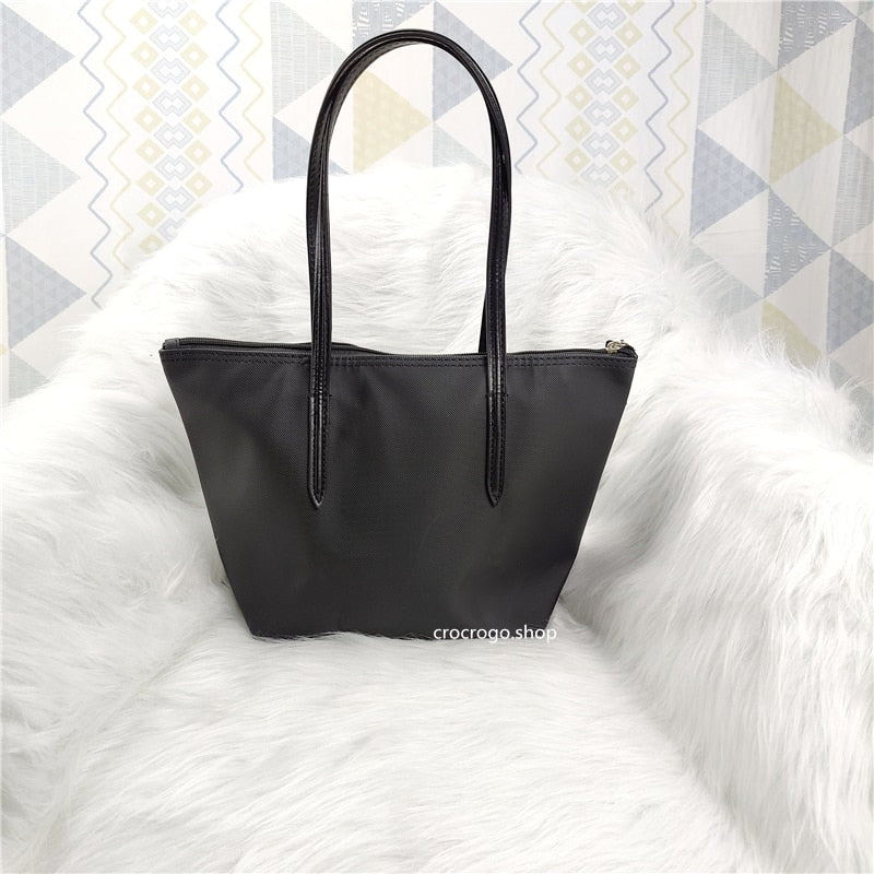 Women's Large Capacity Zipper Shopping Travel Tote Bag Fashion Casual Waterproof PVC Mobile Phone Change Shoulder Bag