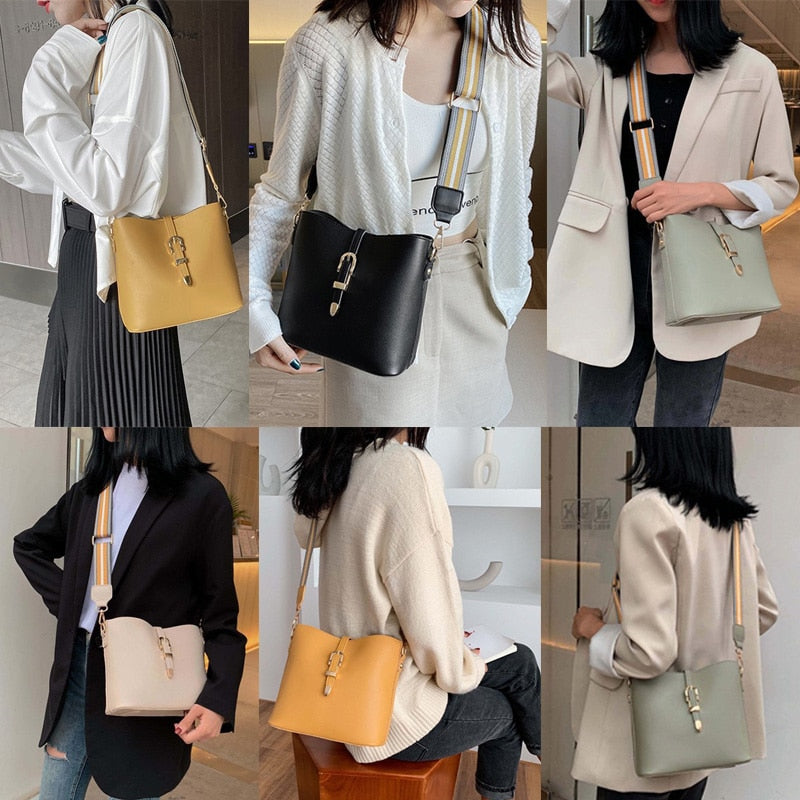 PU Women's Crossbody Bags Solid Color Shoulder Bags for Ladies Handbag Fashion Female Messenger Bags Waterproof Women Tote Bags