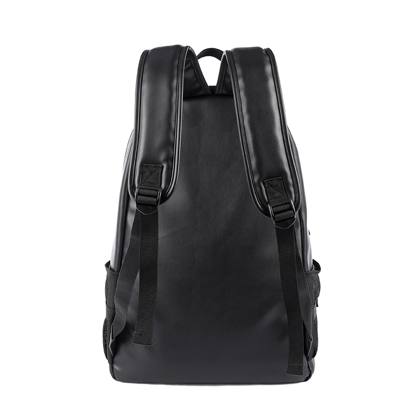 Classic Men's Casual Leather Backpack Black Waterproof Laptop School Bag Ladies Fashion Large Capacity Travel Backpacks