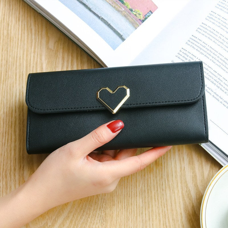 Women Long Wallets Purses Luxury Love Heart Wallets for Ladies Girl Money Pocket Card Holder Female Wallets Phone Clutch Bag